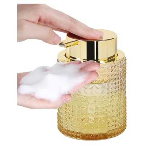 Fvstar Glass Foaming Soap Dispenser with Pump Cover