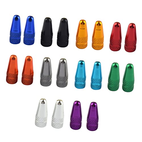 BCOATH 20Pcs Anodized Aluminum Alloy Valve Covers for Bikes Durable Dust Caps