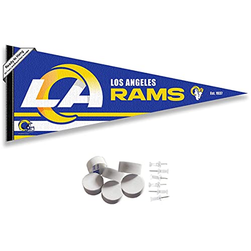Fanion Los Angeles Rams et fixations murales pour décorer votre man cave