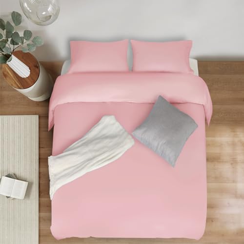 Image of Mejoroom Blush Pink Duvet Cover King - Comforter Cover - Soft and Breathable Bedding Duvet Cover with Zipper Closure, 3Pieces, 1 Duvet Cover (104x90) and 2 Pillow Cases(20x36)