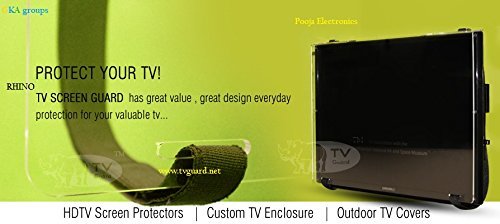 Rhino Tv Guard 65 Inches Screen Protector 5MM Thickness Laser cut Screen guard 100% Crystal Clear optical grade Non-breakable 98% UV Light Filter - OFFER 5 Year warranty for fading Purpose - Free Rhino Mobile Holder