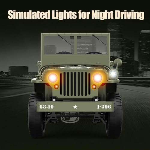 Image of Remote Control Truck, RC Willys Military Jeep Car 1 /12 Scale with Rechargeable Battery 2.4Ghz 4x4 Off-Road Remote-Control Crawler Vehicle for Boys Adult, (RC Willys Military Jeep Car)