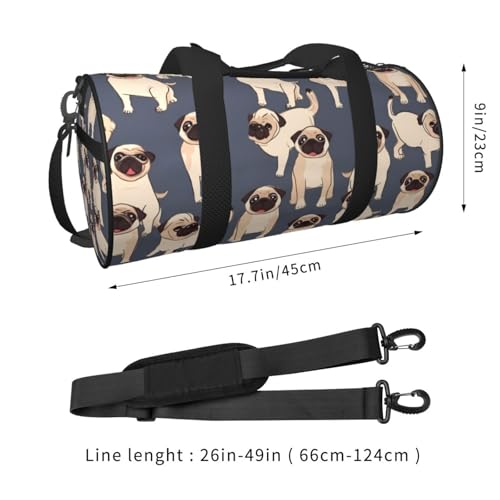 Travel Bag For Women,Funny Pug Pattern Print Personal Item Duffle Bags,Weekend Travel Duffel Tote Bag,Travel Sport Gym Bag For Men,Airplane Travel Essentials For Flying4