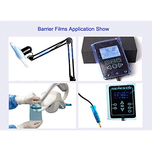 Barrier Film With Dispenser Box, Blue Tape Disposable Protective Pe Film Barrier For Dental And Tattoo, 4 Inches X 6 Inches 1200 Sheets #TOP5