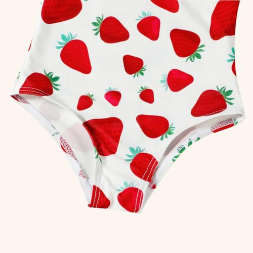Image of DREAM BUS Toddler Girls One Piece Criss-Cross Straps Swimsuits with Tiered Ruffle Skirt Girls Bathing Suit Summer Swimwear