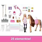 Barbie Stadnina Marzeń Zestaw filmowy z lalką, figurką konika i akcesoriami; ponad 25 elementów i 6 obszarów zabawy; inspirowany serialem Zagadki Barbie: Wielki Pościg JDN43