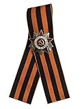 russen uniform kaufen Anstecknadel Größe 3 x 3 cm Ganwear St. George Ribbon 9. Mai WW2 Russischer Tag des Sieges - Silberfarbener Orden des Großen Vaterländischen Krieges Miniatur-Anstecknadel