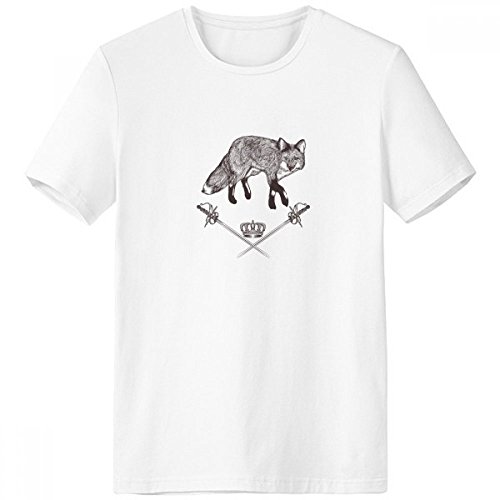 T-shirt Fox Épée Couronne homme en coton : idée cadeau originale