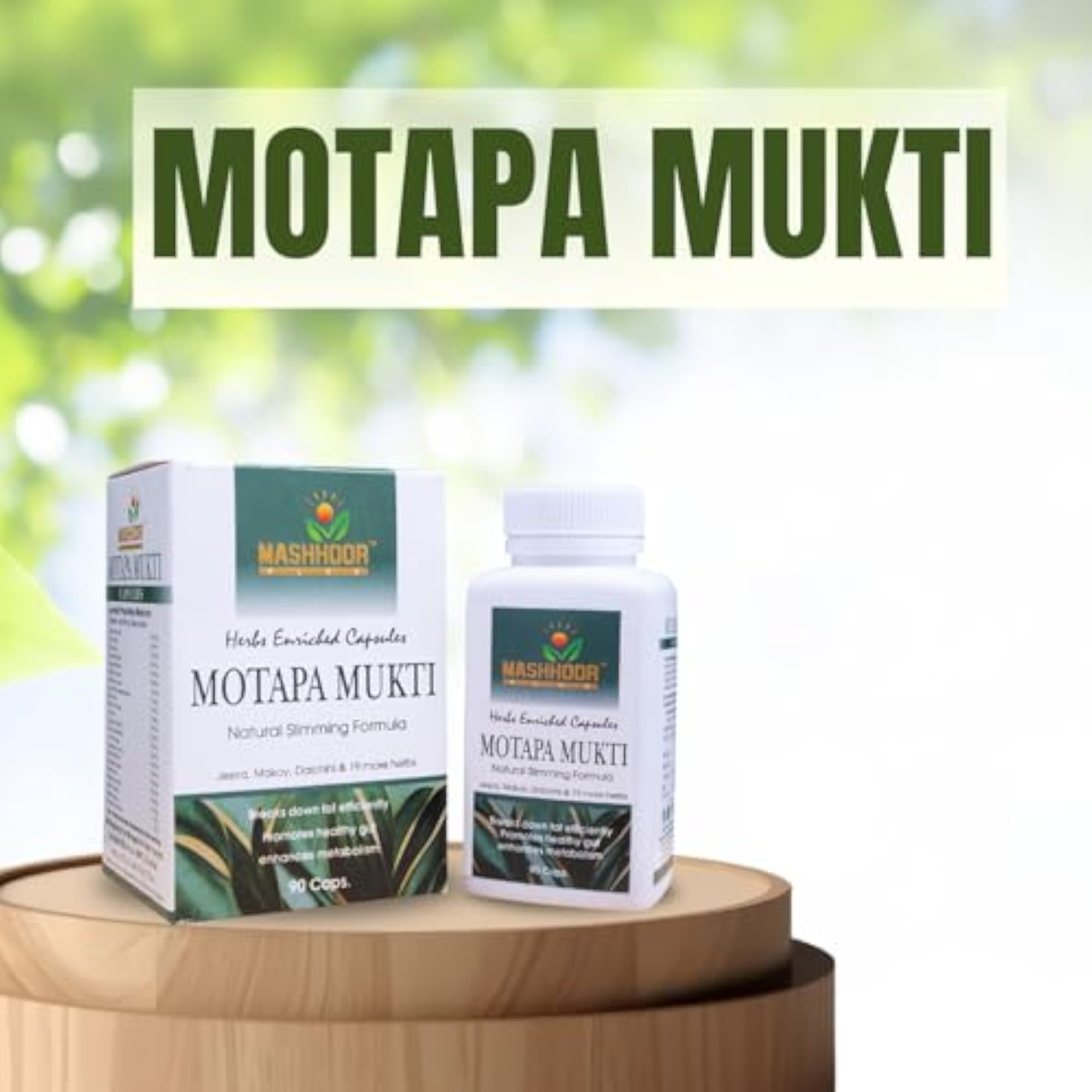 MASHHOOR PLUS Motapa Mukti Capsule, 90 Caps