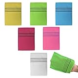 【Paquete incluido】 Obtendrá 6 toallas de fregar, incluidos 6 colores diferentes (verde, rosa, amarillo, blanco, rosa y azul). Se dispone de cantidades y colores suficientes, que se pueden cambiar con frecuencia y puede ser uno por persona. Permita que usted y su familia tengan su propia toalla exfoliante corporal.