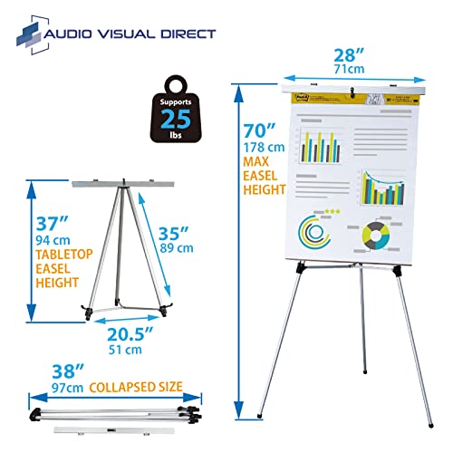 image for Audio-Visual Direct Lightweight Aluminum Flip-Chart Presentation Easel