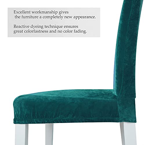 Goodtou Velvet Teal Dining Room Chair Covers Set Of 4 - Teal Dining Room Chair Covers Dark Teal Chair Slipcover For Dining Room, Hotel (Teal, 4) #TOP4