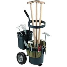 Garden Cart with Wheels & Oxford Fabric Bag Heavy-Duty Yard Trolley for Lawn Care, Gardening Tools & Flower Transport Portable Outdoor Tool Organizer with Large Storage Capacity
