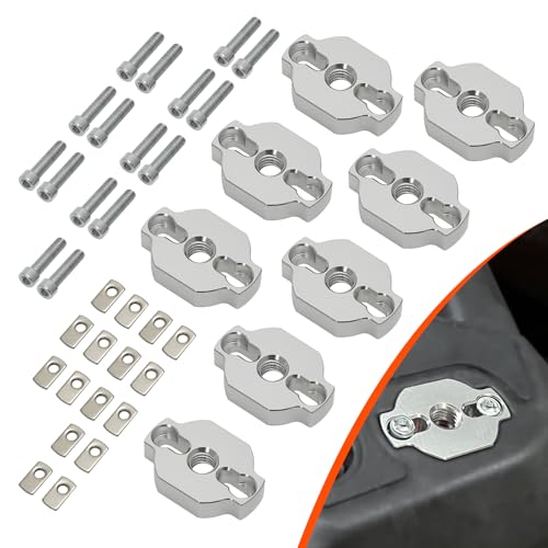 AUTOVIC Heavy-Duty ATV Tie Down Anchors Kit Aluminum Anchor Accessories for CF Moto UTV/ATV Low-Profile Design Stronger Clamping Force Mounts 8pcs Silver