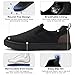 HISEA Men's Deck Shoes Waterproof Rain Boots Slip-on Canvas Loafers Fashion Sneaker with Non-Slip Rubber Sole Low Top Casual Walking Shoes, 12 Black