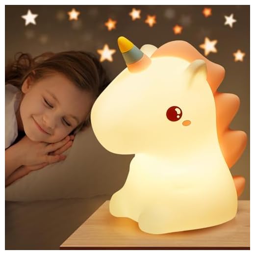 Unicorn Night Light for Kids,16 Colors Kids Night Light, Silicone Baby Night Light, Dimmable Toddler Night Light, Rechargeable Night Light for Kids, Protable Nightlight for Kids Room Cute Girls Gifts