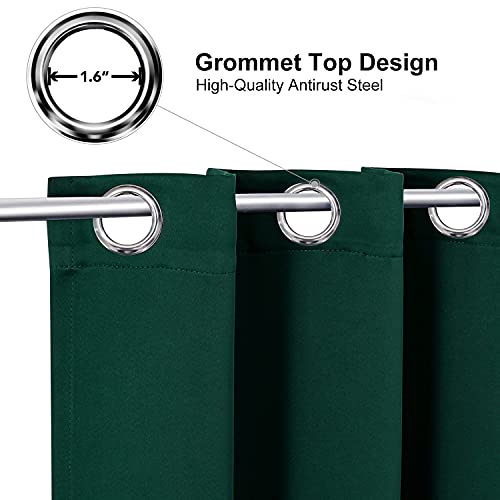 Chrisdowa Grommet Blackout Curtains For Bedroom And Living Room - 2 Panels Set Thermal Insulated Room Darkening Curtains (Forest Green, 52W X 63L) #TOP1