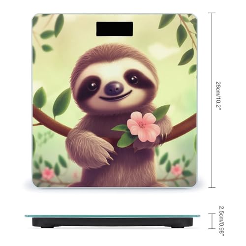 Báscula digital para baño de vidrio templado Cute Sloth miniatura 2
