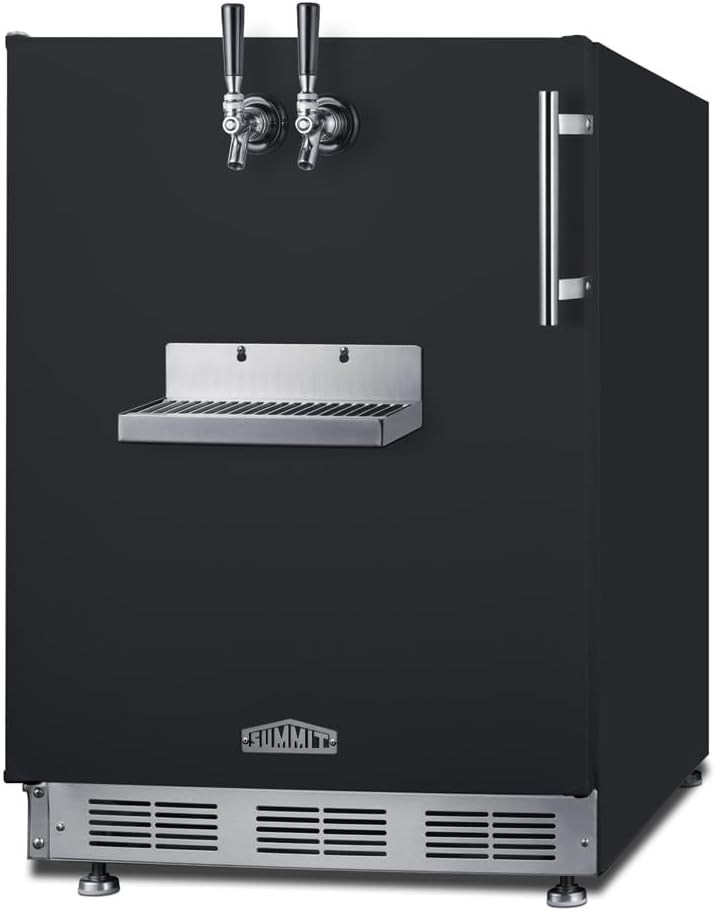 Summit Appliance SBC7BRSFRTPCFLHD 24-Inch Wide Front Tap Built-In Cold Brew Coffee Kegerator - Black; Commercially Listed; CARB Compliant; LHD (Left-Hand Door Swing)