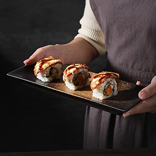 Assiette à salade rectangulaire en céramique avec surface lavable et polyvalente