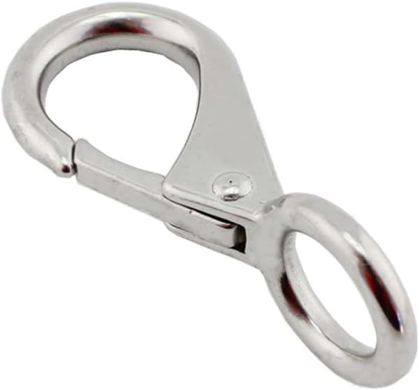 5 Pieces Heavy Duty Stainless Steel 304 Spring Snap Hook Fixed Eye Clip Carabiner Universal Marine Clip Dock Hardware(83mm)