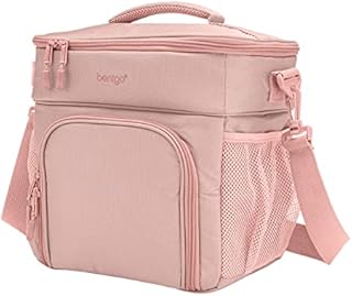 Bentgo® Prep Deluxe Multimeal Bag - Premium Insulation up to 8 Hrs with Water-Resistant Exterior & Interior, Extra Large Lunch Bag Holds 4 Meals & Snacks - Great for All Day Meal Prep (Blush)