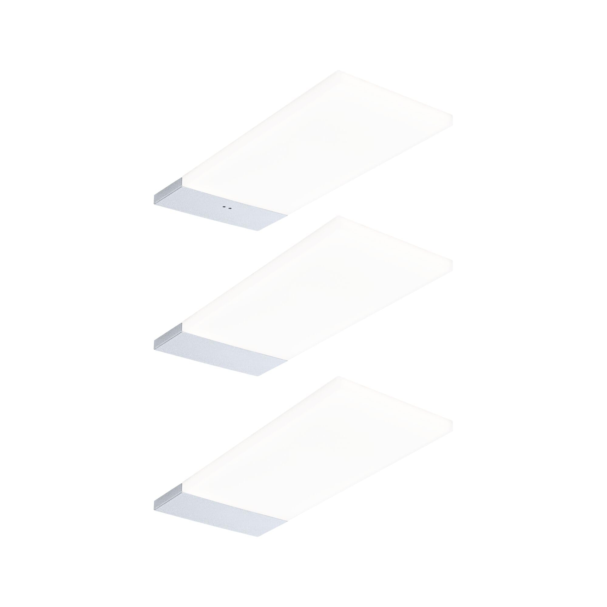 Paulmann 92122 LED Unterschrankleuchte Bredo inkl. Näherungsensor 3er-Set 4000K 2,5W 80x190mm 180lm Silber Möbelaufbauleuchte