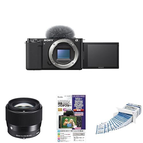 Amazon | セット ZV-E10 ブラック + sigma 56mm F1.4 +液晶フィルム+