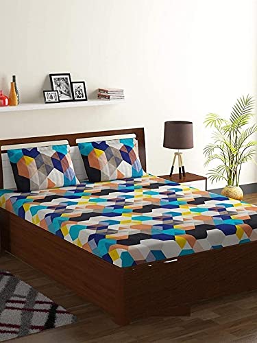 AK Enterprises Double Bed Size Poly Cotton Bedsheet (90 x 100 inches) - BS26