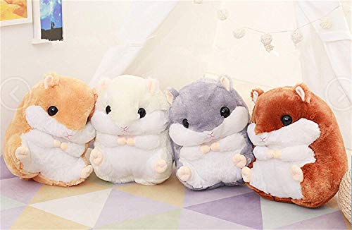 YunNasi 2 in 1 Hamster Kuscheltier Plüschtier Hamster Kissen mit Kuscheldecke Super Süßes Geschenk für Kinder und Freundin 50cmX30cm (Hellbraun)