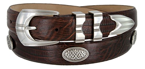 Silverwood- Men's Genuine Full-Grain Cowhide Leather Designer Golf Dress Belt 1-1/8