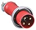 Hubbell Wiring Device-KELLEMS 100 Amp, 3-Phase Zytel 801 Nylon Watertight Pin and Sleeve Plug, Red