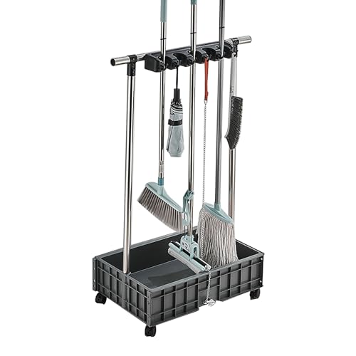 Armoire de rangement produits de nettoyage pour garage et balais