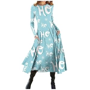 Women'S Christmas Dress Fashion Casual Printed Round Neck Pullover Slim Fitting Long Sleeve Dress, S-3Xl 6 41nish6c4ul. sl500 . ss300