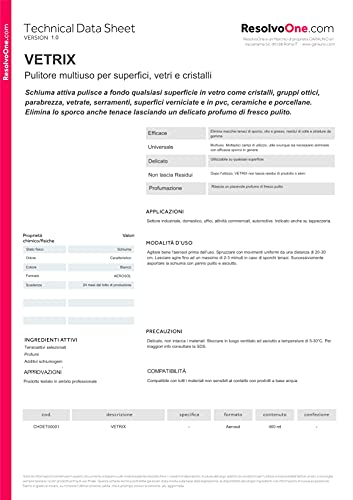 Resolvo One Pulitore detergente per vetri e
