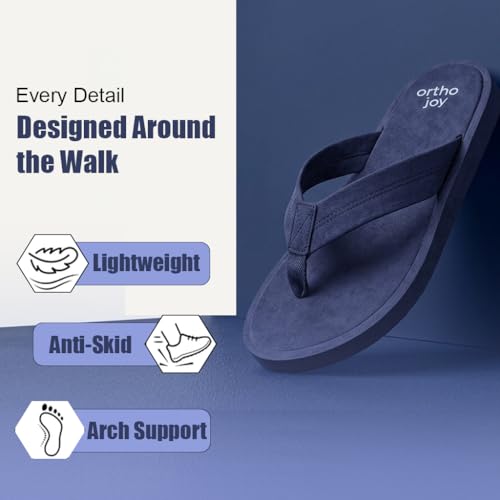 Image of ORTHO JOY Women's Doctor Ortho Slippers | Extra Soft Cushioned Footbed, Anti-Skid Lightweight Flip-Flops for Home & Daily Wear