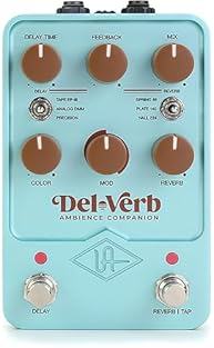 The most authentic vintage reverb and delay effects ever captured in a single effects pedal ''Golden unit'' spring reverb tank from a classic '60's American guitar amp, and Vintage German studio plate reverb sourced from The Plant (Sausalito, CA) Bit...