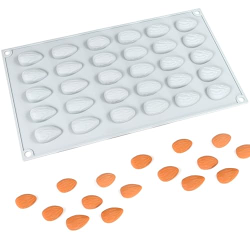 Cjeuxnr 1 stampo in silicone 3D a forma di frutta, per dessert, mousse, torte, dolci, caramelle, pasticcini, cioccolato, tartufo, cupcake, gelatina, biscotti e budini (mandorle (101 g))