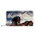 Produktbild Damen-Geldbörse mit Reißverschluss und Handy, braunes Pferd unter blauem Himmel, Reise-Geldbörse, Leder-Clutch, Kartenhalter, Organizer