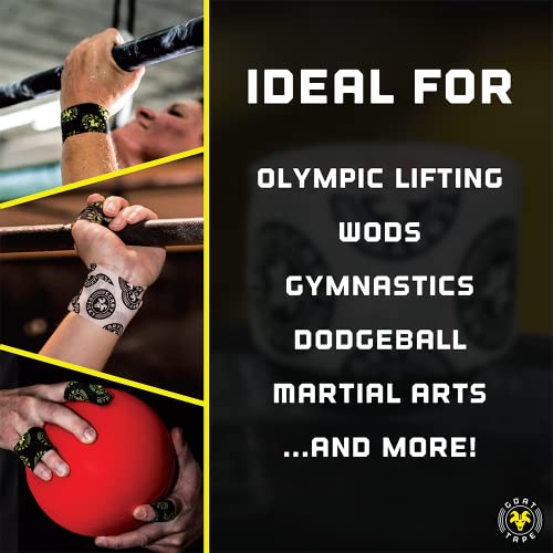 Scary Sticky Premium Athletic Tape, Ultra-Sticky Thumb, Finger & Wrist Tape for Weightlifting, Hook Grip & Cross Workout, Cotton, Latex-Free, 10 Yards, White/Black, 2 Rolls