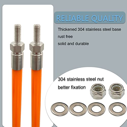 FUYEAR Kit de guia de marcadores de lâmina de arado de neve laranja de 61 cm de aço inoxidável verti