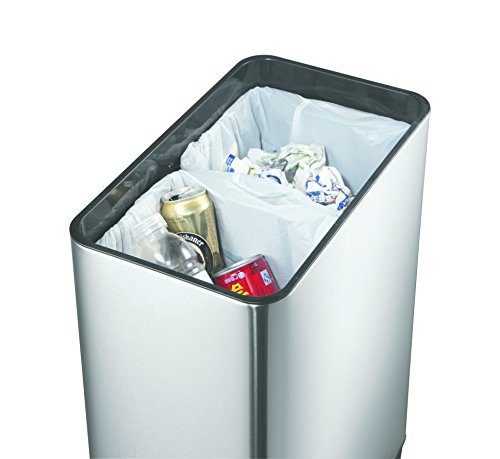 Eko Recycle Phantom Sensor Bin 2X20L, Metal, Matt S/S, 27 X 46 X 65.5 Cm #TOP3