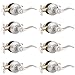 8 Pack Privacy Door Levers Keyless Door Lockset Handleset Right/Left Handed Reversible in Satin Nickel Door Lever/Handle Bed or Bath Hardware by Probrico -Door Lever 12061