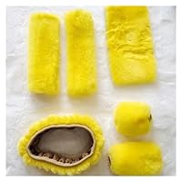 Ensemble De 4 Housses Volant Moelleuses Avec Housse Frein À Main Housse Changement Vitesse Porte