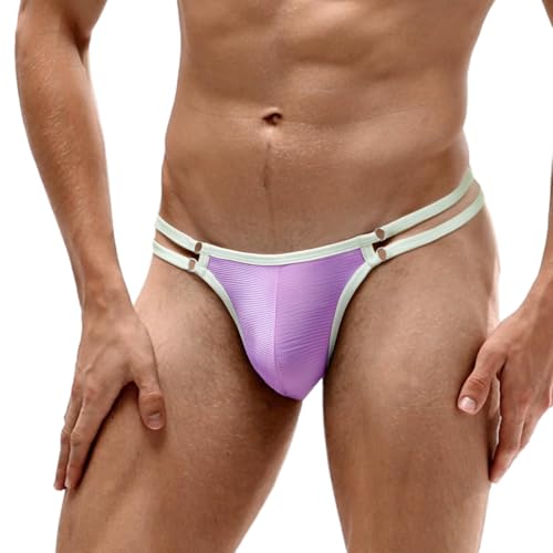 Mens Sexy Bikini Underwear with Pouch Ice Silk Smooth & Shiny