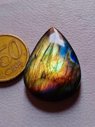 Pierre labradorite poire pour fabriquer un collier artisanal unique