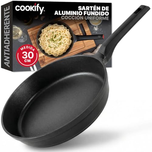 La Mejor Lista de Compras cerafit com al mejor precio. 47 Cookify Sartén con Antiadherente Cerámico con Cubierta de Silicona en Mango, 100% Libre de PFOA, para todo tipo de estufas, (Negro, 30 cm)