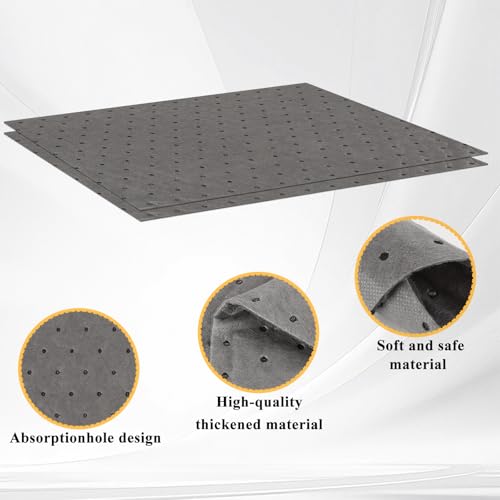 Image of 100Pack Oil Absorbent Pads - 13 inch x 9.8 inch Oil Spill Mat Absorbing Sheets - Floor Speedy Dry Water Absorbent Mat - Oil Absorber Pads for Home, Garage,7 Gal Absorbency