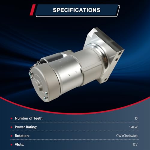 Motor de Arranque Compatible con Chevrolet Astro Base V6 4.3L 1985-2002, Astro CL V6 4.3L 1985-1995, Astro CS, Astro LT, Bel Air Base, Biscayne Base, Blazer Base Repuesto# 19695N miniatura 2