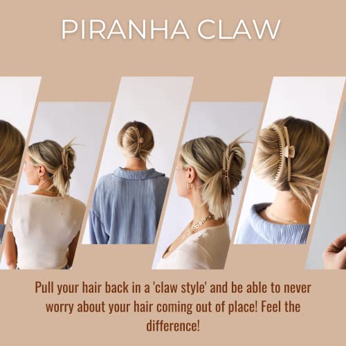 Kaxi- The Original Hold Everything Hair Claw Clip - Perfect For Thick And Thin Hair Straight, Wavy And Curly | Strong Clip With 52 Teeth & 7 Colors To Choose (Light Brown) #TOP4